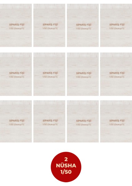 Dilman Sipariş Fişi 1/50 Otokopili 2 Nüshalı 12 Adet