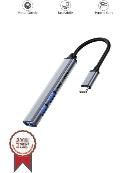 USB To Type-C 5 In 1 Hub Yd-49 Dönüştürücü