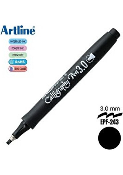 Supreme Kaligrafi Kalemi 3mm N:EPF-243 Siyah Renkli Yüksek Kalite Kaligrafi Aracı fırsatları