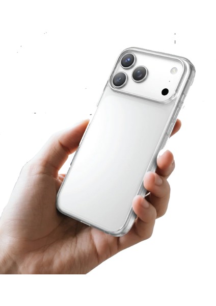 Apple iPhone 17 Pro ile Uyumlu Kapak 1mm Şeffaf Süper Silikon Kılıf