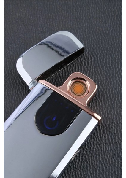 Ice Kaplamalı Şarjlı Dokunmatik Çakmak Gümüş - SMCX709BR4