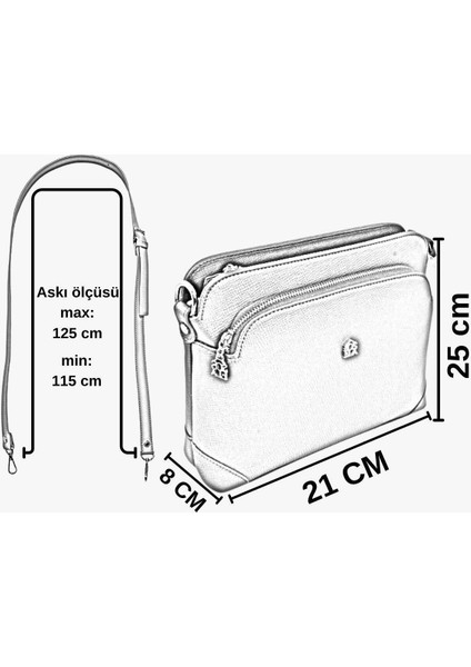 Çapraz Askılı Çanta 67-7050 Bej