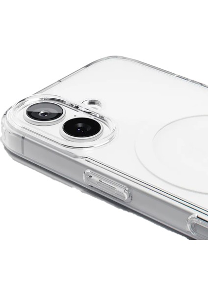 Apple iPhone 17 ile Uyumlu Kapak Magsafe Kablosuz Şarj Destekli Şeffaf Silikon Kılıf