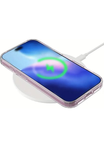 Apple iPhone 17 ile Uyumlu Kapak Magsafe Kablosuz Şarj Destekli Şeffaf Silikon Kılıf
