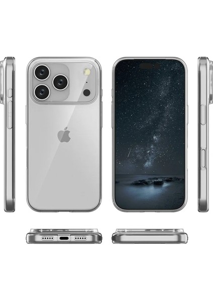 Apple iPhone 17 Pro ile Uyumlu Kapak Süper Silikon Şeffaf Kılıf