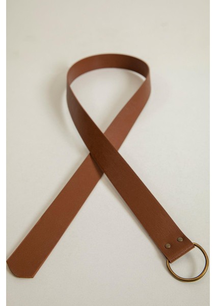 Küçük Oval Tokalı Kadın Kemer-Taba fiyatları