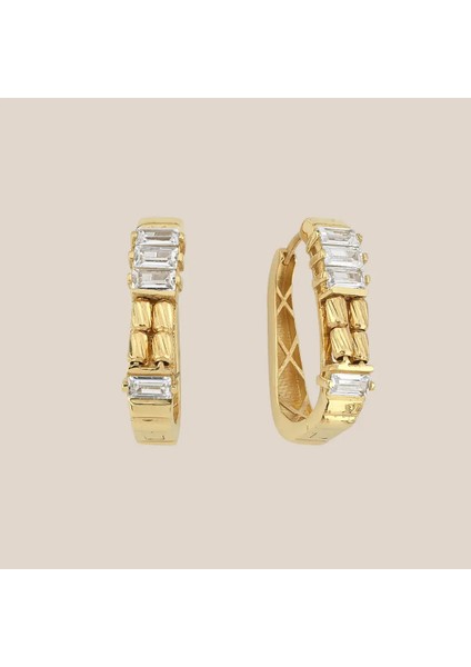 Jazibee Baget Dorika Altın Küpe