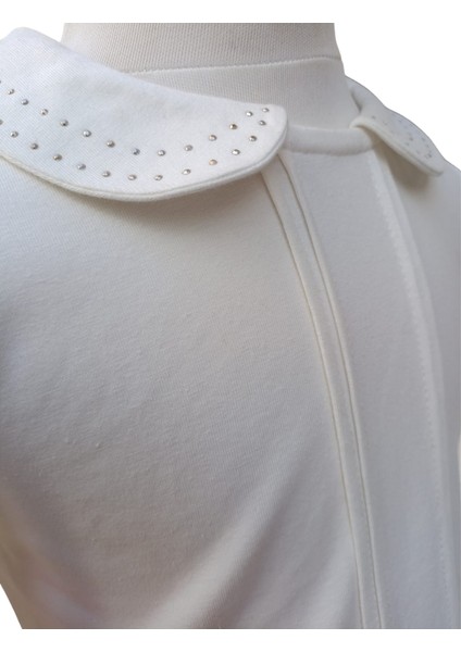 Kız Çocuk İşlemeli Bebe Yaka Bluz Krem Renkli fiyatları