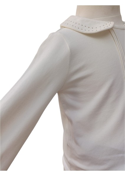 Kız Çocuk İşlemeli Bebe Yaka Bluz Krem Renkli modelleri