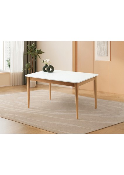 Fidan Ahşap Salon Yemek Masa Sandalye Takımı 4 Masal Sandalyeli Ortadan Açılır Büyüyen 80 x 130 cm fiyatları