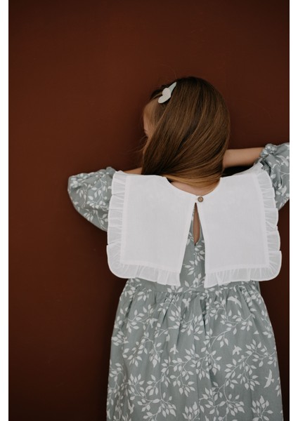 Eleanor Mint Beyaz Yaprak ve Kuş Desenli Uzun Kollu Elbise modelleri