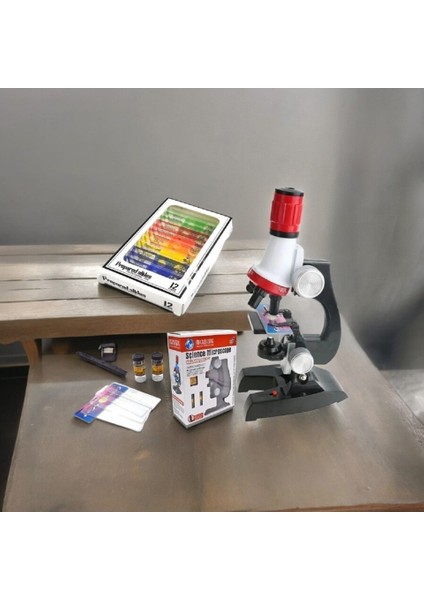 Myteknolojim Eğitici Microskop Kiti Zoom LED Işıklı 100 x 400 x 1200 x fırsatları