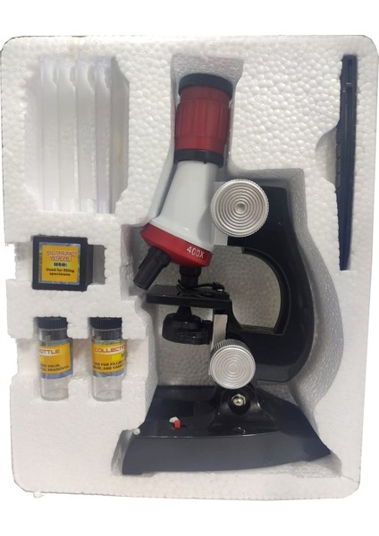 Myteknolojim Eğitici Microskop Kiti Zoom LED Işıklı 100 x 400 x 1200 x