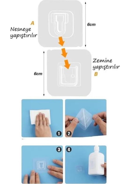 Kendinden Yapışkanlı Çift Taraflı Geçmeli Klipsli Eşya Sabitleme Askısı Şeffaf Duvar Kancası indirimleri