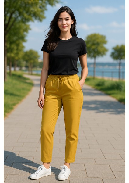 Regular Sarı Kadın Pantolon