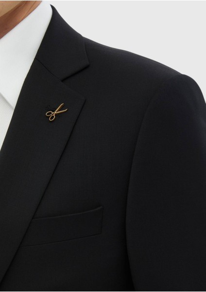 Siyah Düz Thin&taller Slim Fit %100 Yün Takım Elbise indirimleri