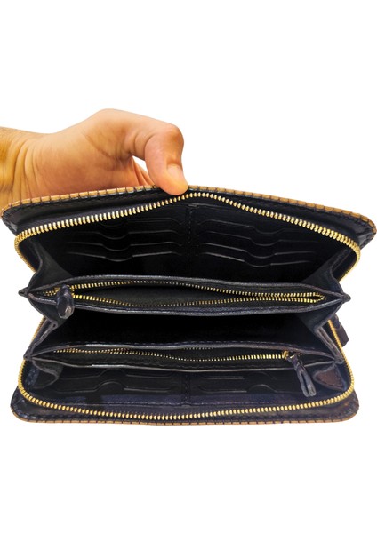 El Yapımı (Handmade) Çok Bölmeli Hakiki Deri Kadın Cüzdan Isfahan 40020