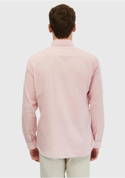 Pembe Düz Casual Fit Dokuma Casual %100 Pamuk Gömlek fiyatları