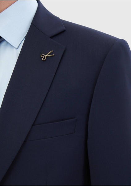 Lacivert Düz Thin&taller Slim Fit %100 Yün Takım Elbise fırsatları