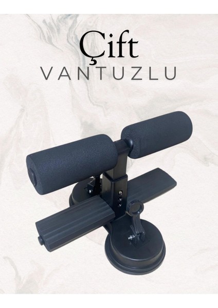 Çift Vantuzlu Mekik Çekme Metal Spor Aleti Ayak Destekli Karın Egzersizi Evde Spor Egzersiz fırsatları