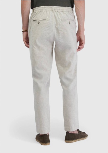 Bej Çizgili Dokuma Jogging Fit Casual Pamuk Karışımlı Pantolon fırsatları