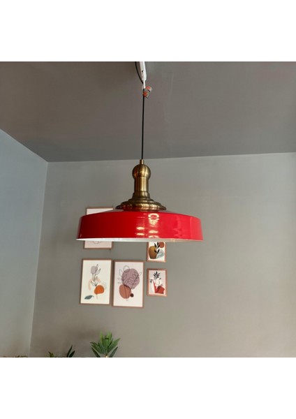 Açe Kırmızı Tekli Eskitme Uzun Tokmak Başlık Avize Retro Sarkıt Ofis Showroom Salon Mutfak Avizeleri fırsatları