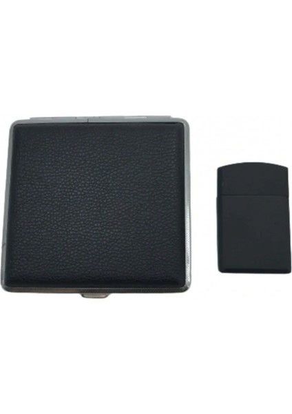Deri Desenli Tabaka Çakmak Seti