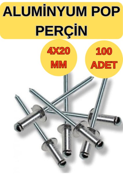100 Adet Pop Perçin 4X20MM - Aluminyum fiyatları
