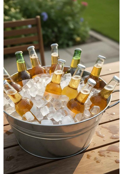 44 Litre Çok Amaçlı Metal Leğen - Dekoratif Buz Kovası, Saksılık ve Şömine Odunluk (50 cm Çap) indirimleri