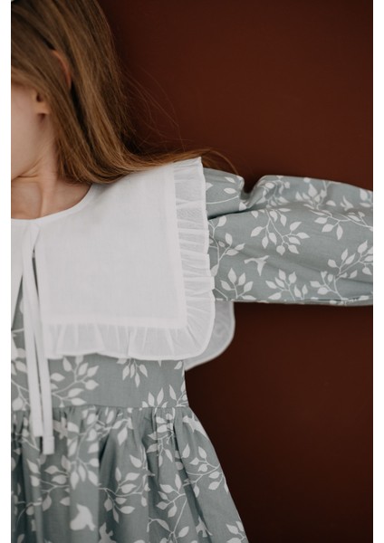 Eleanor Mint Beyaz Yaprak ve Kuş Desenli Uzun Kollu Elbise fiyatları
