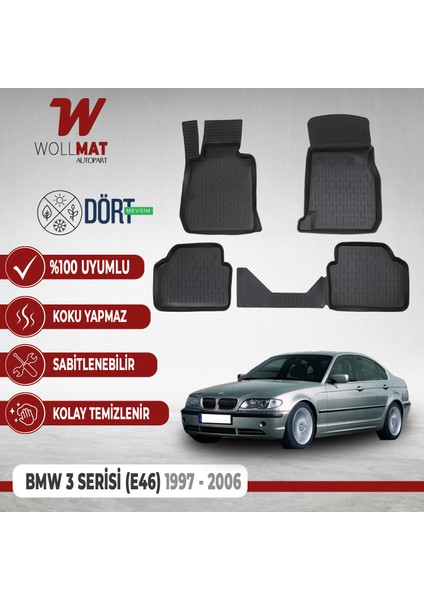 Bmw 3 Serisi E46 Paspas 1998 2005 Arası 3D Havuzlu Paspas