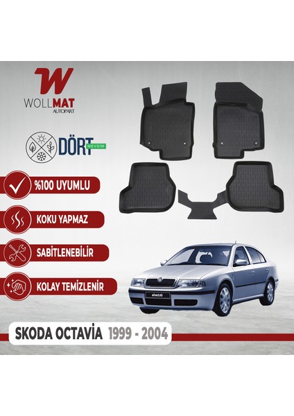 Skoda Octavia Paspas 1999 2004 Arası 3D Havuzlu Paspas Seti Uyumlu