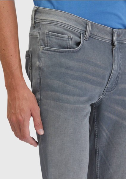 Gri Düz Slim Fit Denim Pamuk Karışımlı Pantolon modelleri