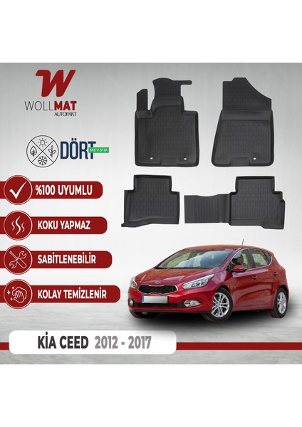 Kia Ceed Paspas 2012 2017 Arası 3D Havuzlu Paspas Seti