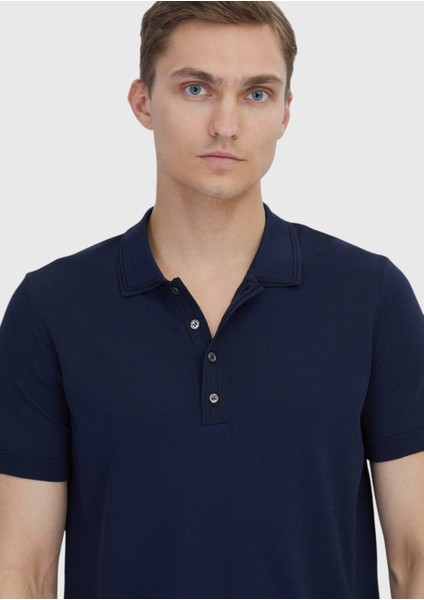 Lacivert Polo Yaka Düz Örgü Triko modelleri