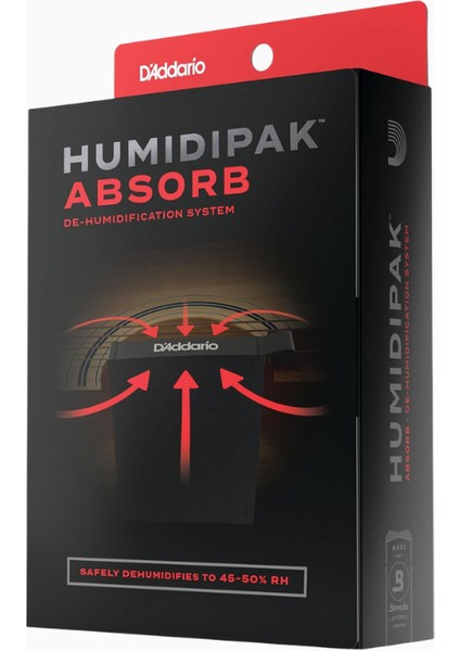 D'addarıo Humidipak Absorb Kit, Otomatik Iki Yönlü Gitar Nem Kontrol Sistemi