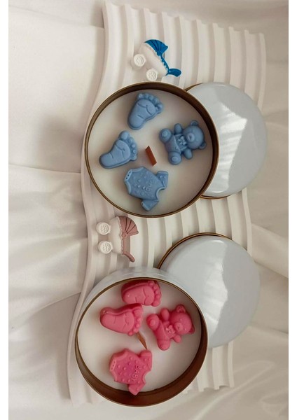 Doğal SOYAMAX Doğum Günü & Baby Shower Kokulu Kutu Mumları Pembe fiyatları