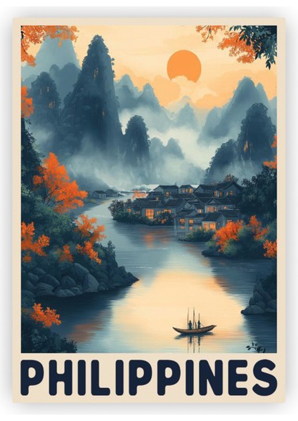 Philippines Filipinler Ahşap Poster 20x29 cm