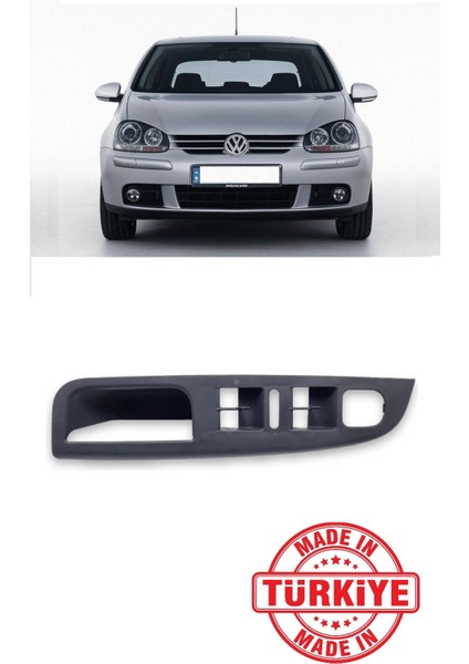 Volkswagen Vw Golf 5 Mk5 2004-2008 Sol Ön Kapı Kolu Cam Düğmesi Yuvası Çerçevesi Siyah 1K4868049C