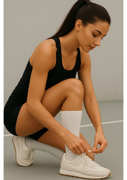 Dizaltı Spor Çorabı 2’li Paket Siyah & Beyaz – Tamamen Havlu Iç Yapı Dikişsiz fırsatları