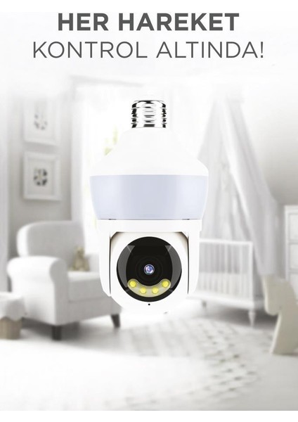 Cmr-26 Beyaz 360° Full Hd 1080P Ampül Wifi Smart Ip Güvenlik Kamerası fiyatları