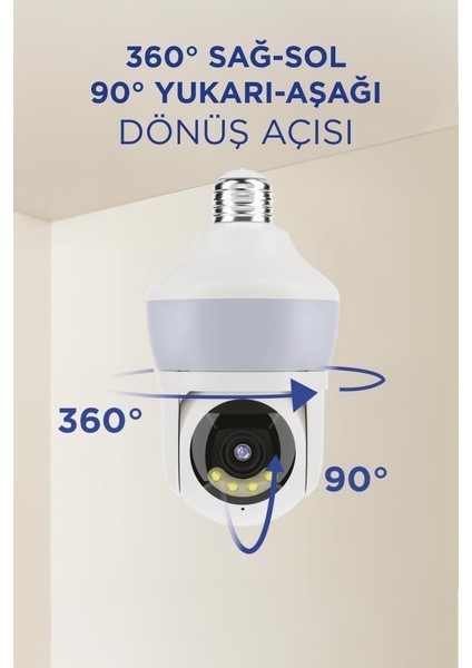 Cmr-26 Beyaz 360° Full Hd 1080P Ampül Wifi Smart Ip Güvenlik Kamerası indirimleri