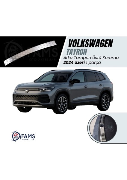 Vw Tayron Uyumlu Arka Tampon Üstü Koruma 2024 Üzeri P.çelik (Parlak)