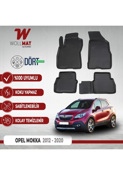 Opel Mokka Paspas 2012 2020 Arası 3D Havuzlu Paspas Seti