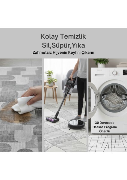 Pamuk Dokuma Taban Kaymaz Yıkanabilir Modern Salon Halısı Mutfak Halısı Koridor Halısı