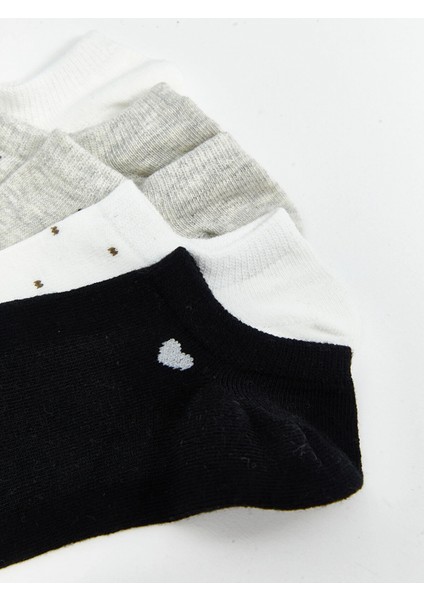Lcw Dream Ekru Desenli Kadın Sneaker Çorap 5'li modelleri