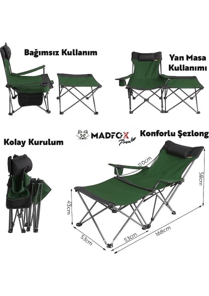 Prowler 3 Kademeli Yatabilen Kamp Sandalyesi Green/black fırsatları