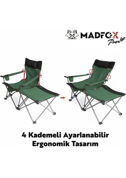 Prowler 3 Kademeli Yatabilen Kamp Sandalyesi Green/black indirimleri