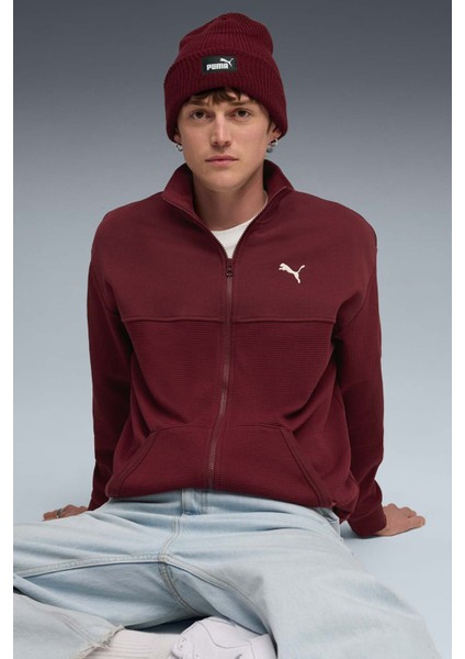 Class Pinnacle Track Bordo Erkek Fermuarlı Sweatshirt