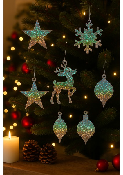 5’li Hologram Yılbaşı Ağacı Süsü Seti – Parlak Holografik (Ipli Asılabilir, 5 Farklı Model) fiyatları